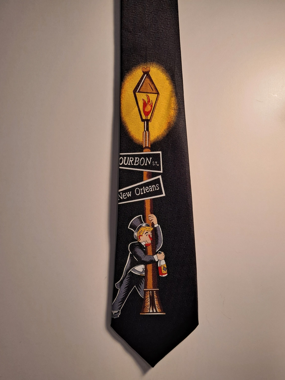 Designs By A.Rogers Black Novelty Bourbon St New Orleans Lamp Tie